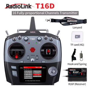 无线电链接T16D 16通道遥控发射器2.4GHz R16F接收器双棒遥控器，用于无人机FPV遥控汽车飞机船 - Product Image 5