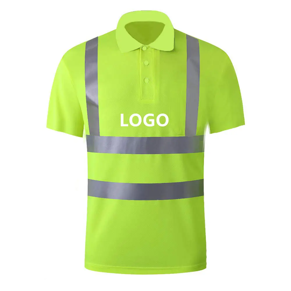視認性の高い安全TシャツENISO20471クラス2/ ANSIクラス2反射蛍光イエローオレンジ半袖Tシャツ