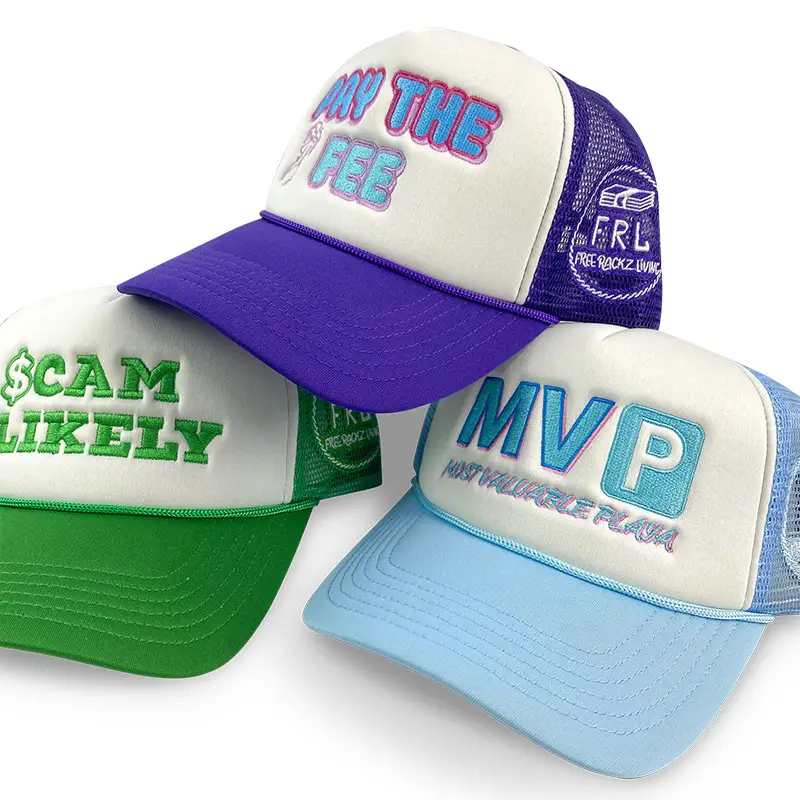 HN0002R wholesale adults sports cap custom logo mesh plain women men foam trucker caps rope hat