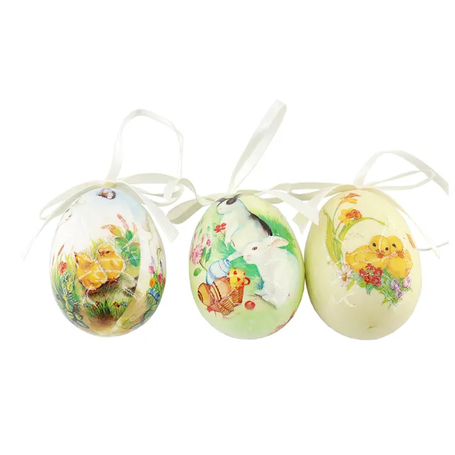 Decorazione pasquale involucro per uova in polyfoam da 60mm con carta colorata 6 pezzi in scatola di pvc uova Jumbo in plastica per uova grandi personalizzate di pasqua 2023