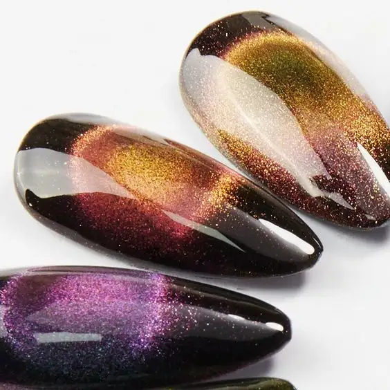 Commercio all'ingrosso 15ml 18ml 12 colori professionali nail art galaxy effetto uv gel smalto magico camaleonte 9D Gel occhio di gatto