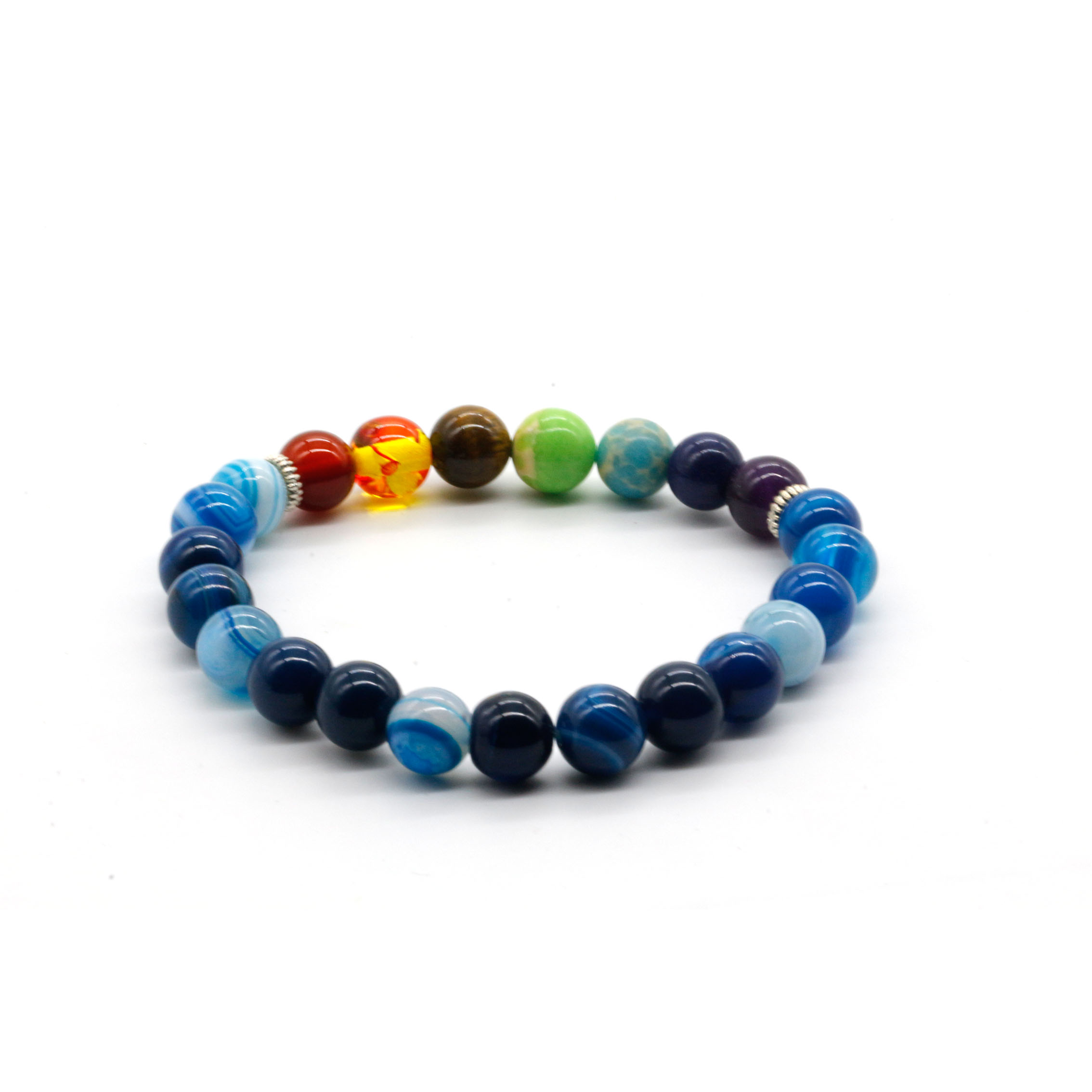 Agate à rayures bleues + 7 couleurs
