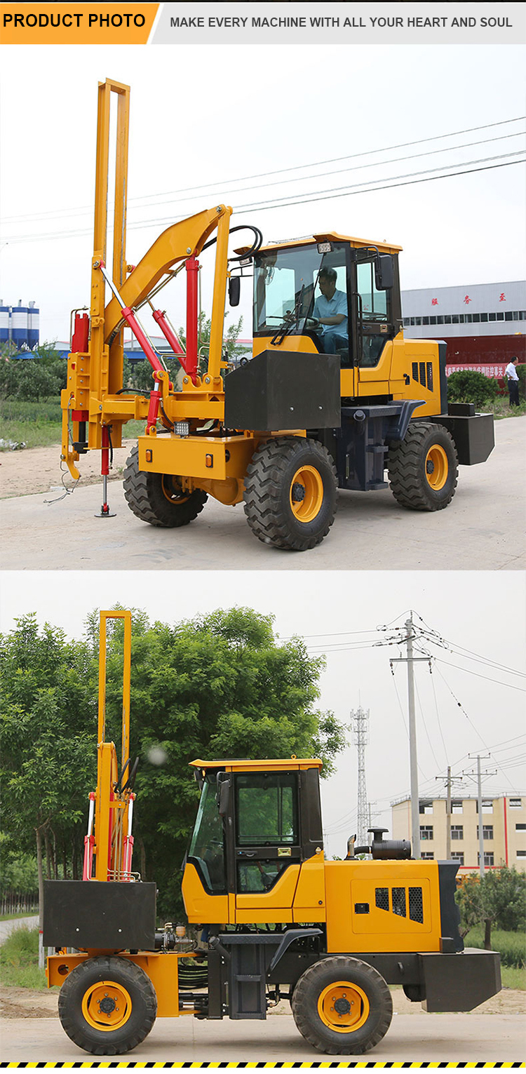 Shanding Solar Crawler Hydraulic Pile Driver Machine, Photovoltaic Guardrail Post Pile Driver