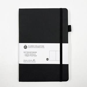 <strong>Customized</strong> A5 Business <strong>Notebook</strong> with <strong>Elastic</strong> <strong>Strap</strong> and Pen Loop Dots Printing Page Leather Cover for School Use - Product Image 4