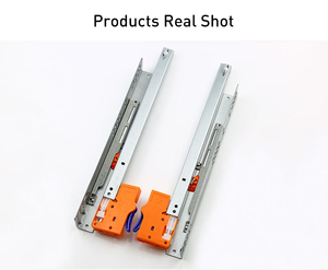 Two-Section Side-Mounted Damping <strong>Slide</strong> Cabinet <strong>Drawer</strong> Hidden Track with <strong>Guide</strong> <strong>Rail</strong> for Kitchen Hall or Bathroom Use - Product Image 4