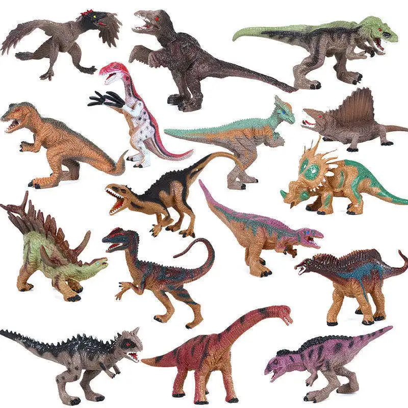 Preço barato 16 estilos animais dinossauros Tyrannosaurus dinossauro mundo modelo conjunto plástico Pvc educação promocional brinquedos para o miúdo