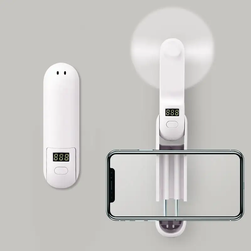 Novas Funções Mini Recarregável Handheld Fans Safety Stop Pocket Fan Phone Holder 2000mah Banco Do Poder Para Viagem Sala Ao Ar Livre Fan