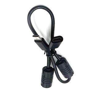 Toptan özel dayanıklı korumalı USB Typc C erkek çift ferritler ile USB-C kadın kordon kablosu - Product Image 3