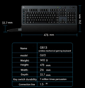 Logitech G613 LIGHTSPEED Wireless <strong>Mechanical</strong> <strong>Keyboard</strong> 2.4Ghz Anti-Interference 6 <strong>Programmable</strong> Logitech G613 <strong>Mechanical</strong> <strong>Keyboard</strong> - Product Image 2