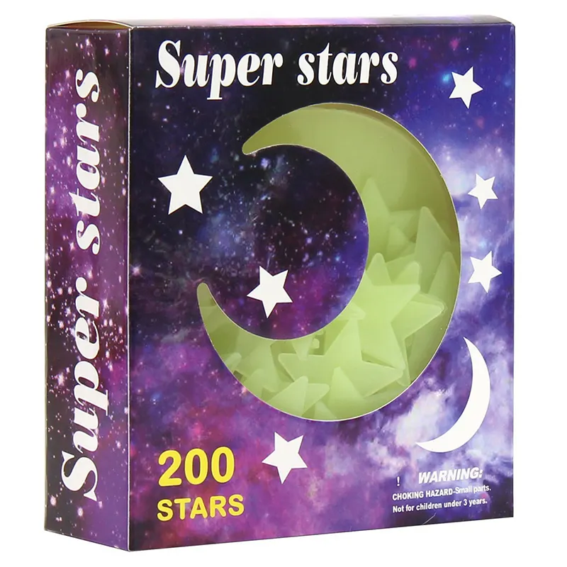 Top 10 super star Decoração Da Parede Da Sala Etiqueta 3D Lua Crianças Brilham No Escuro Adesivos