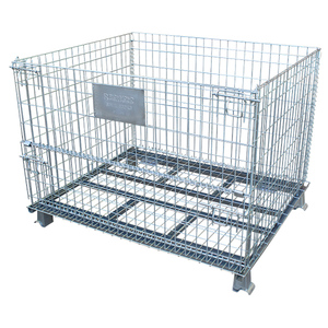 Contenedores de paletas de malla plegables de transporte logístico de almacén a granel de Metal apilables personalizados huecos de PP europeos - Product Image 3
