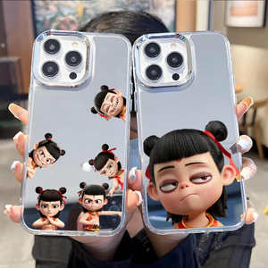Nezha เคสโทรศัพท์ TPU กระจกแต่งหน้าสำหรับฤดูร้อนกันตกและกันกระแทกเข้ากันได้กับ iPhone 16/15/14/13/12/11/7/8สำหรับ APPL - Product Image 1