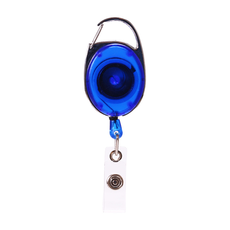 Oval without back clip transparent blue