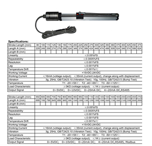 Sensor de desplazamiento del transductor de posición lineal magnetoestrictivo 4-20mA 0-10V 0-5V - Product Image 4