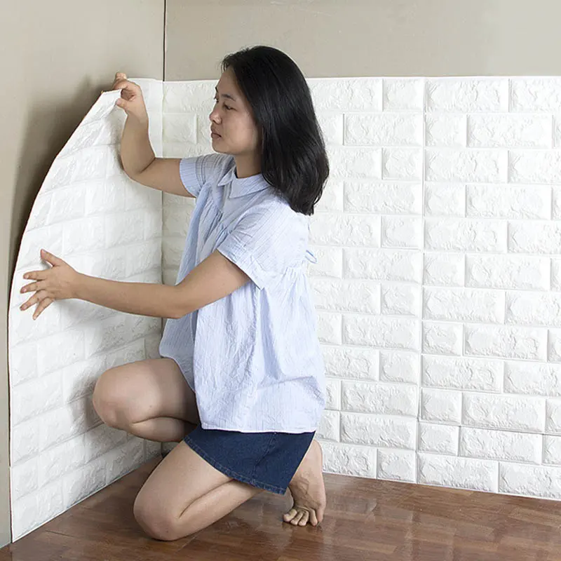 Sıcak satış popüler dekoratif köpük 3d duvar paneli duvar kağıdı kendinden yapışkanlı duvar kağıtları/duvar kaplama