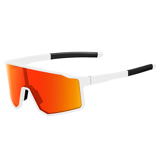 Monture blanche + verres entièrement rouges