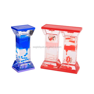 ราคาถูกคริลิคสแควร์รูปร่าง2ล้อของเหลวนาฬิกาทรายจับเวลา - Product Image 4