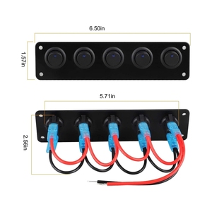 Su geçirmez açma-kapama önceden kablolu 12V DC yuvarlak 20A 3 Pin 5 Gang anahtarı SPST geçiş Rocker anahtarı paneli - Product Image 3