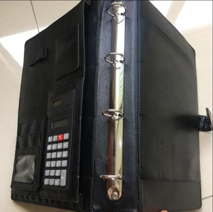 ドキュメントA4レザー大要ディストレザーフォルダーPUレザー多機能ノートブック電卓付き - Product Image 3