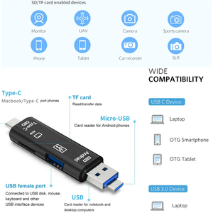 5 1多功能OTG读卡器适配器2.0类型C/USB/Micro USB/TF/SD手机内存外部配件 - Product Image 6