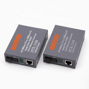 セルフアダプティブ10/100M RJ45 25KM SCポートプラグアンドプレイHTB 3100トランシーバー光ファイバーメディアコンバーターWiFi 4G 3Gネットワーク用 - Product Image 1
