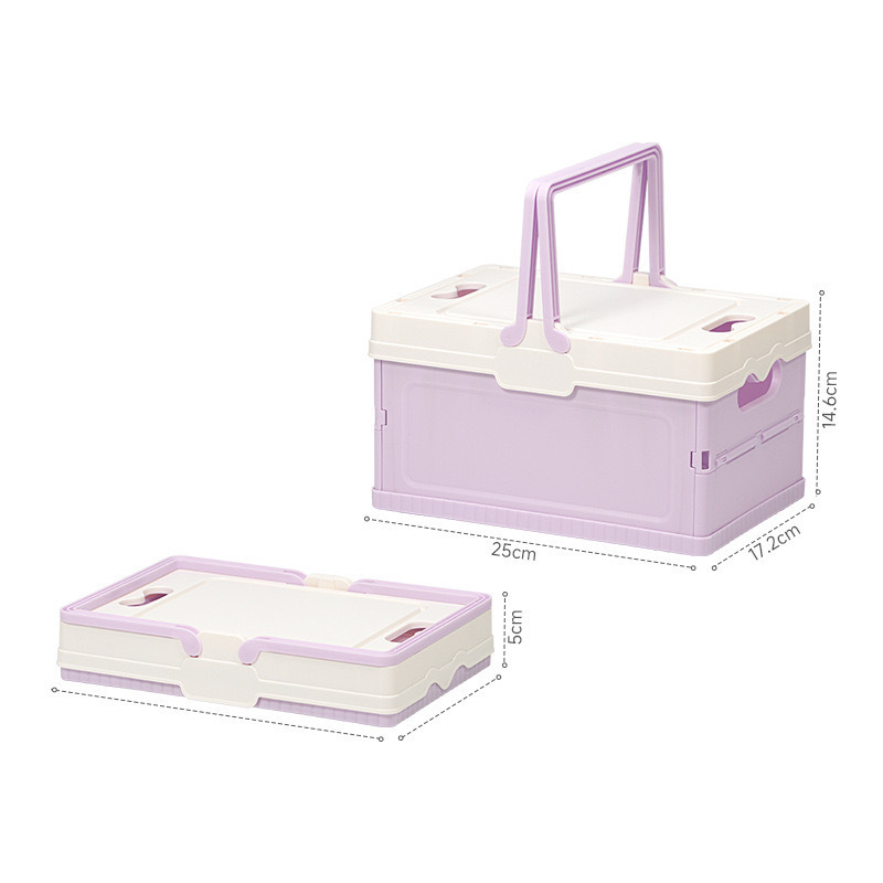 With lid - Small - Purple and white