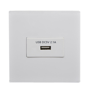 2.0 USB พอร์ตเดียว86x86มม. สีขาวสวิตช์รับส่งข้อมูลช่องเสียบแผงติดผนัง - Product Image 1