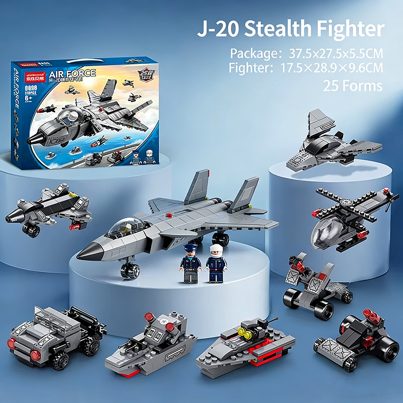 Avion de combat furtif J-20 8-en-1 (emballé) - est
