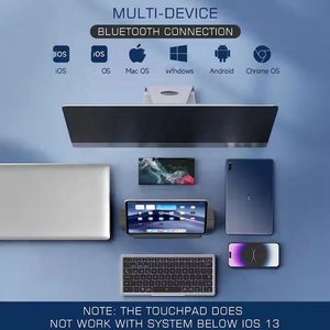 Nueva tableta, ordenador portátil, Teclado retroiluminado, tablero HiddenTouch, funda protectora de PU, teclado inalámbrico recargable BT5.0, teclados - Product Image 3