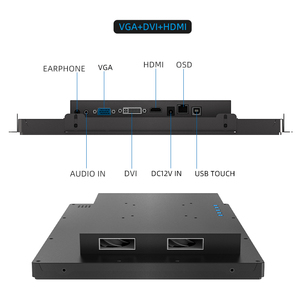 Monitor de pantalla táctil HD para exteriores de 17 pulgadas, alto brillo, DVI, VGA, DP, monitor LCD táctil capacitivo de autoservicio, Sensor de luz PWM - Product Image 5