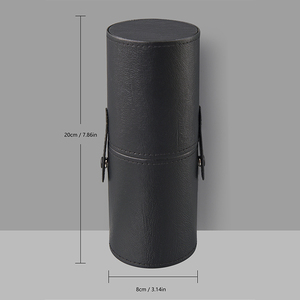 Empty PU Leather Cup <strong>Make</strong> <strong>up</strong> Brush Holder Box Round <strong>Case</strong> Cosmetic Makeup Brush Cylinder Tube