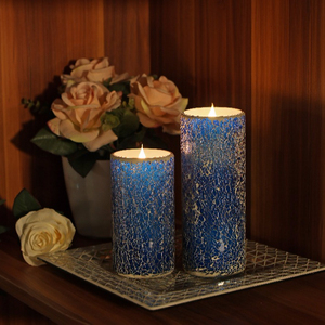 Simplux Battery-Power Mosaic Flameless <strong>LED</strong> Candle with <strong>Timer</strong> 2/<strong>4</strong>/6/8hours <strong>Timer</strong> Flickering Candle - Product Image 1