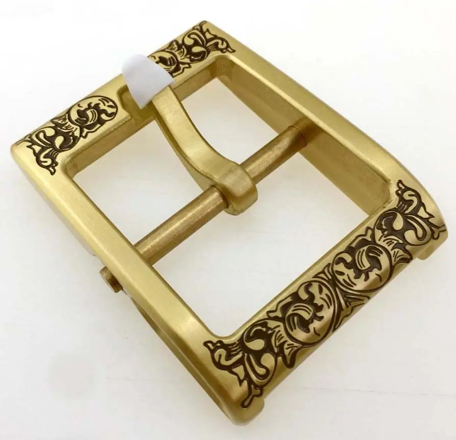Inner size 40mm solid brass unfolded metal pin belt buckle