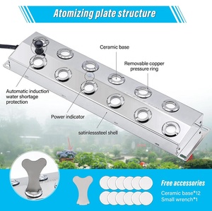 12 đầu siêu âm Mist Maker Fogger thép không gỉ độ ẩm không khí nhà kính cho hydroponics - Product Image 4