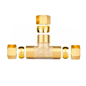 黄铜1/2 “1/2” 1/2 “压缩管配件压缩三通连接器配件燃油和制动管路连接 - Product Image 2