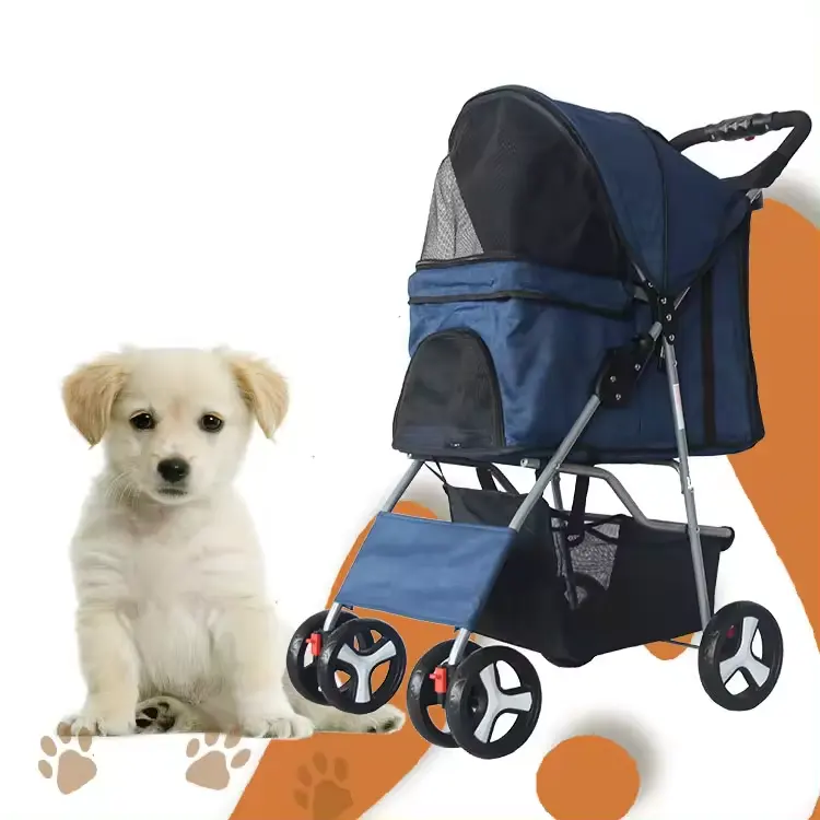 Pawise Large Capacity Outdoor Travel Pet Dog Cat Carrier Stroller Foldable Soft Dog Carrier Walk Strolling Cart With 4 Wheels