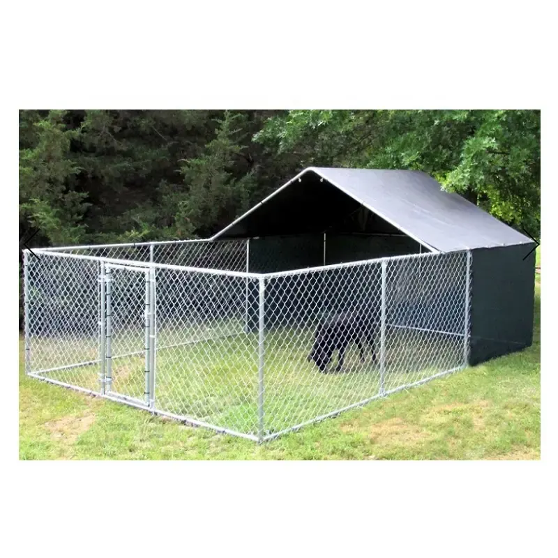 USMILEPET Manufacturer 10-Foot Walk-In Dog Kennels Large Outdoor Galvanized Chain Link Panel Dog Kennel Outdoor