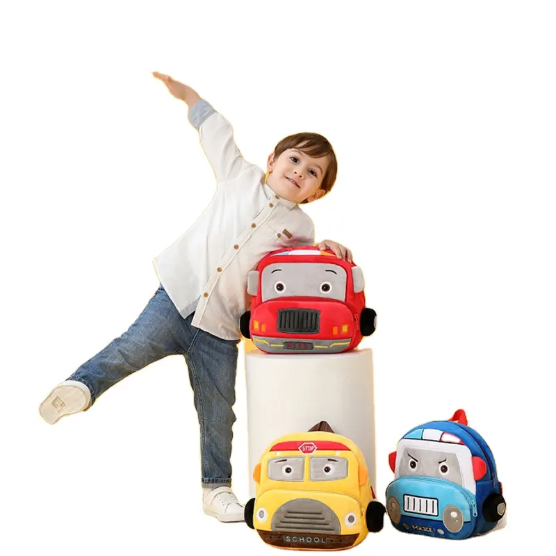 Заводская распродажа, Детский плюшевый рюкзак в форме автомобиля с мультяшным принтом
