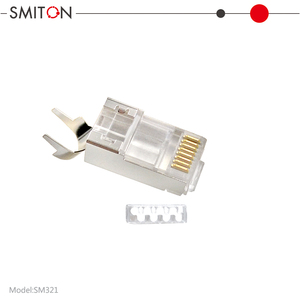 Conector Ethernet Rj45 blindado con enchufe modular Cat7 de conexión de Telecomunicaciones