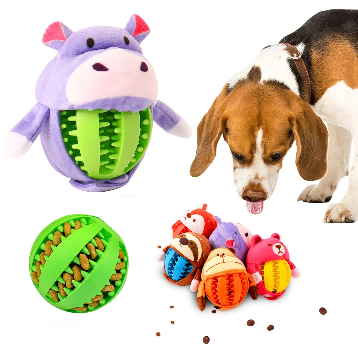 Pet Fabricante Dog Ball Brinquedo Interativo Do Cão Alimentador Lento Mastigar Pet Dog Brinquedos Treat Dispenser Toy