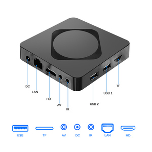S98 TV <span class=keywords><strong>Box</strong></span> pintar RK3518 <span class=keywords><strong>Android</strong></span> 14, kotak TV pintar Rockchip RAM 2GB WiFi6 4K OTT dengan Remote suara BT - Product Image 1