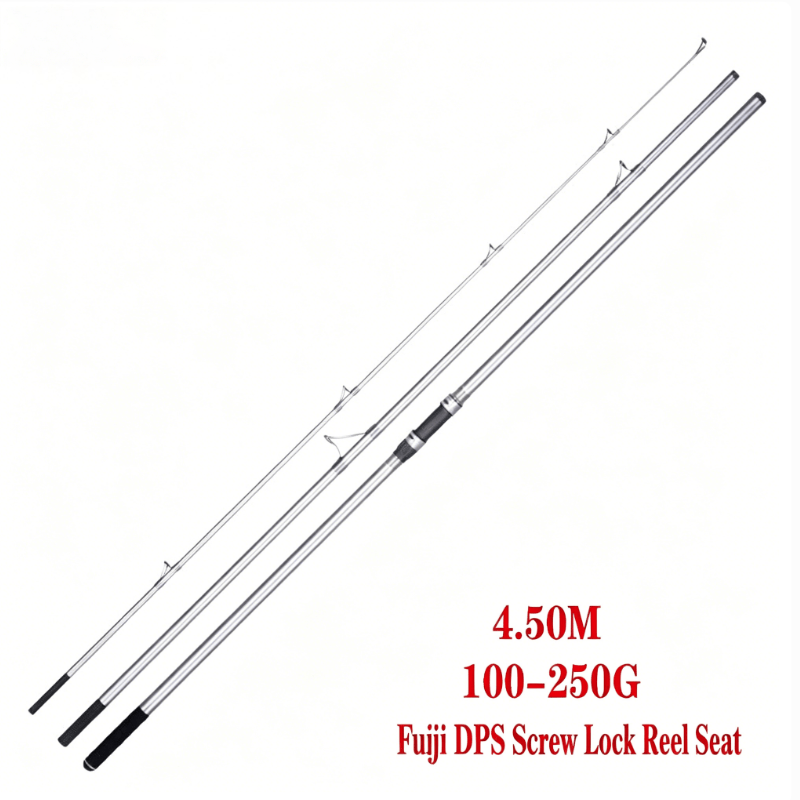 Porte-moulinet à vis argenté 4,5 m 100-250 g