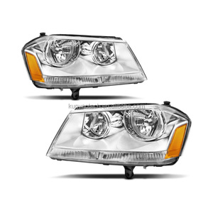2008-2014用ダッジアベンジャーLEDヘッドライトアセンブリ新しい条件左右のアンバーカラー - Product Image 1