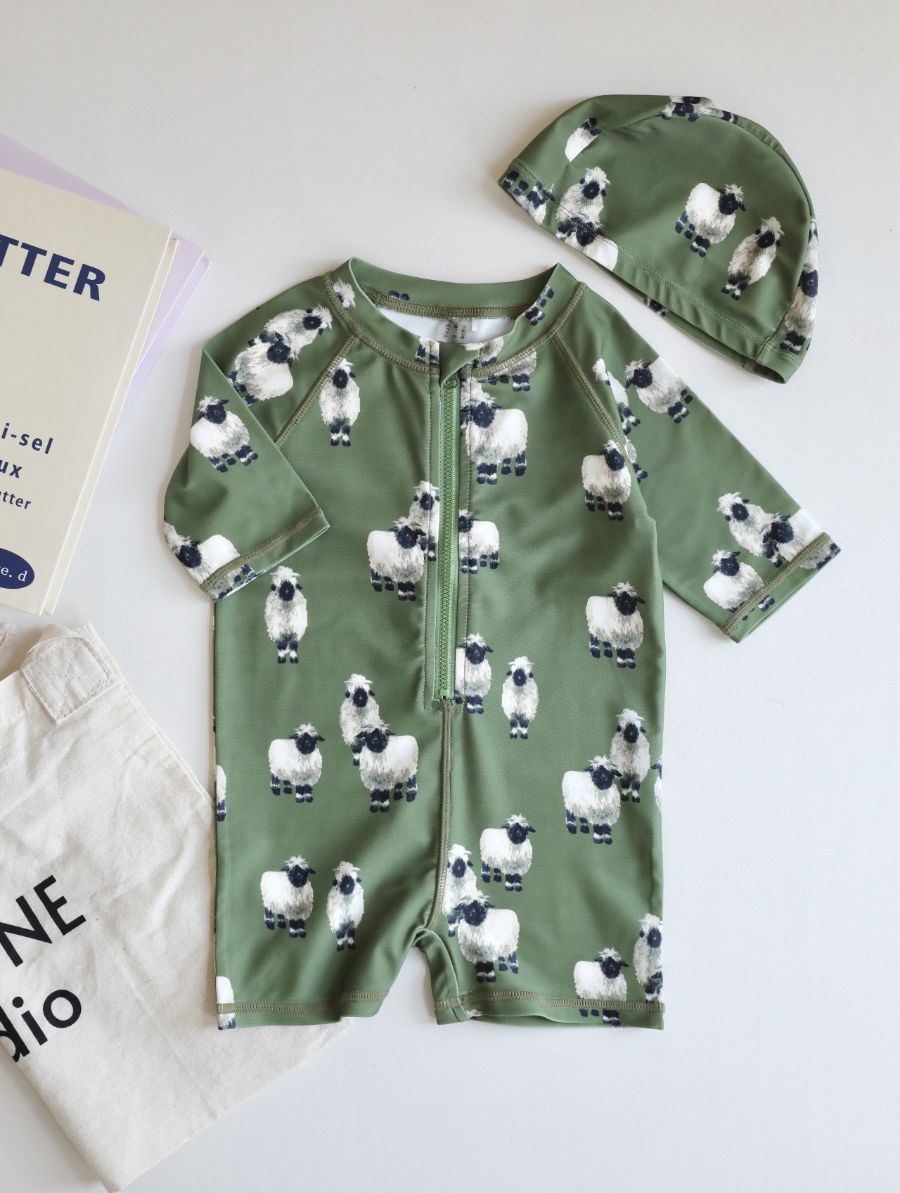 Maillot de bain zippé mouton