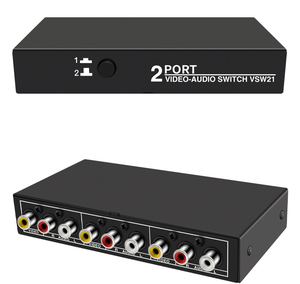 Nuevo stock Suficiente stock 2 puertos AV Audio Video Switch 2x1 4x1 8x1 AV RCA Switcher 2 en 1 out Selector amplificador señal compuesto para VCD DVD STB HDTV