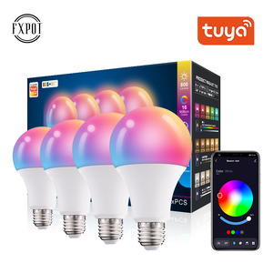 Fxpot Tuya Group Control RGB CCT Dimmable Wifi Connect Bulb <strong>Light</strong> <strong>B22</strong> E27 E26 10w Led Smart Lamp Bulb - Product Image 2