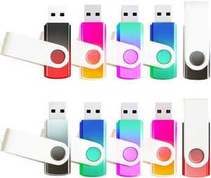 批发散装10包USB 2.0旋转设计闪存驱动器8GB容量笔式渐变颜色64gb 256GB数据存储盒 - Product Image 2