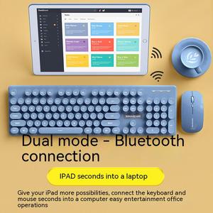 XINMENG N520 Combo de teclado y ratón inalámbricos BT 104 Teclas Teclado con ratón inalámbrico portátil para Windows iPad IOS PC Set - Product Image 6