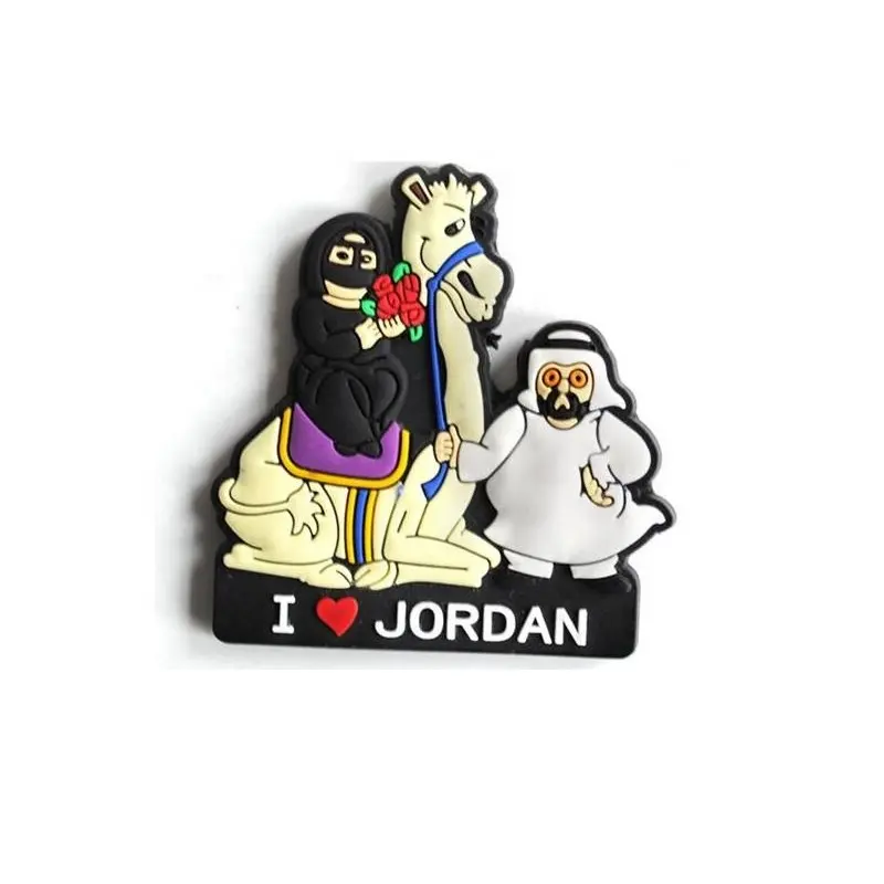 Autocollants en caoutchouc pvc souple 3d Jordan personnalisés pour touriste