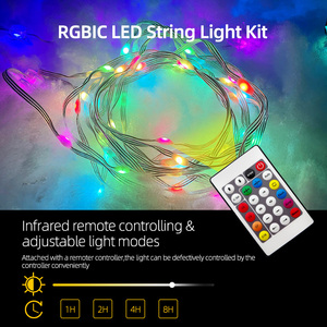 Voll farbige LED-Lichterkette 5v Leds IP65 wasserdichte Smart App Musik steuerung für Christbaum schmuck Festival Dekoration - Product Image 6